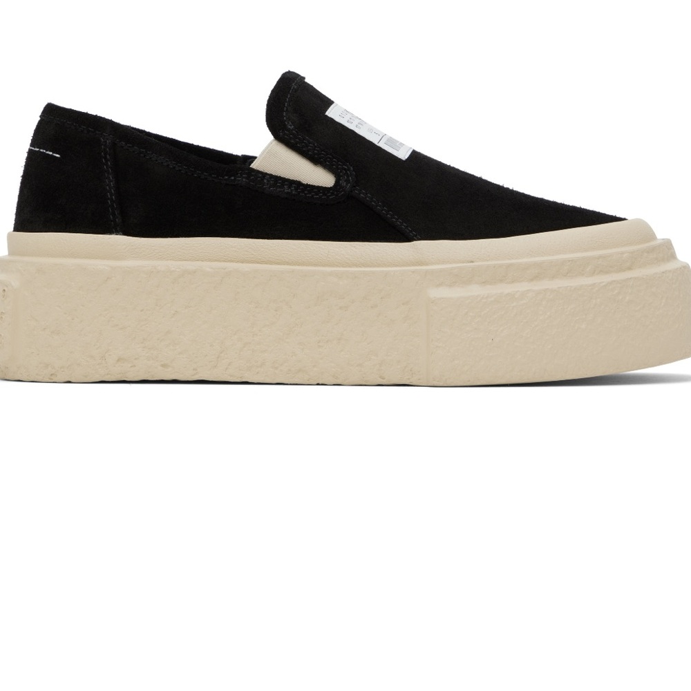 Stylish Black Maison Margiela Slip-On Platform Sneakers